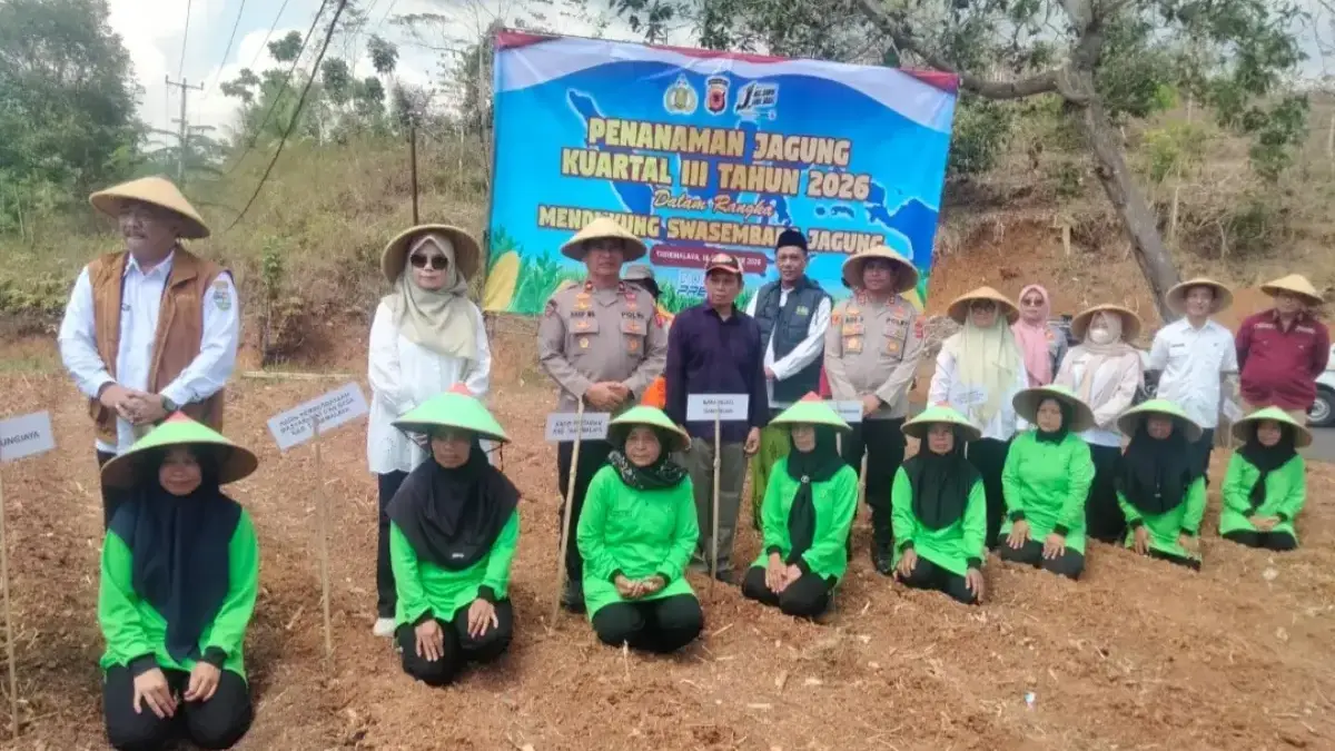 Kemarau Tak Jadi Alasan, Polres Tasikmalaya Tanam Jagung Serentak Dorong Ketahanan Pangan