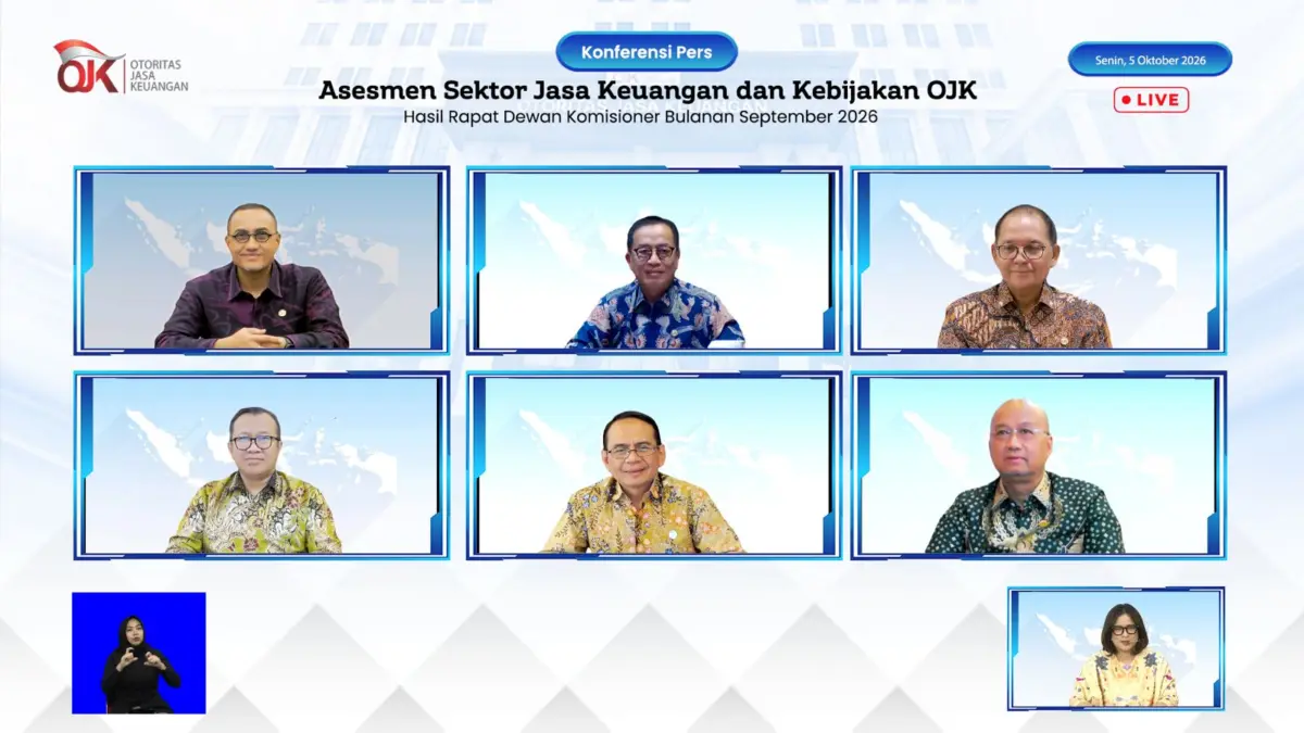 Konferensi pers OJK Senin (5/10).