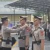 Kapolres Banjar AKBP Didi Dewantoro memimpin upacara serah terima tiga jabatan yakni Wakapolres, Kasat Narkoba