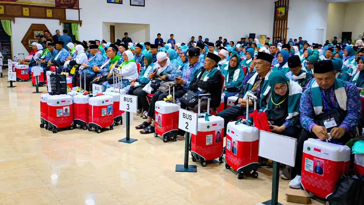 Jemaah haji asal Kabupaten Bandung Barat. Dok Jabar Ekspres/Suwitno