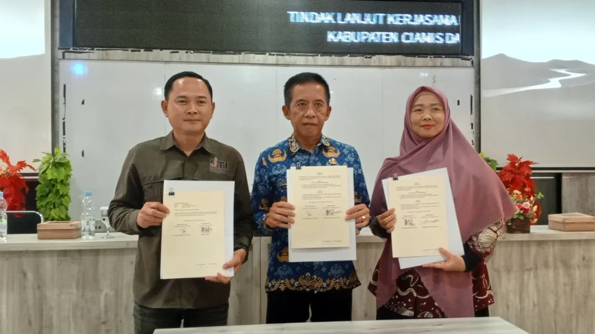 FISIP Unigal Ciamis menjalin kerja sama dengan DPRPKLH dan IJTI Galuh Raya, Rabu (28/10/2026). (Cecep Herdi/Ja