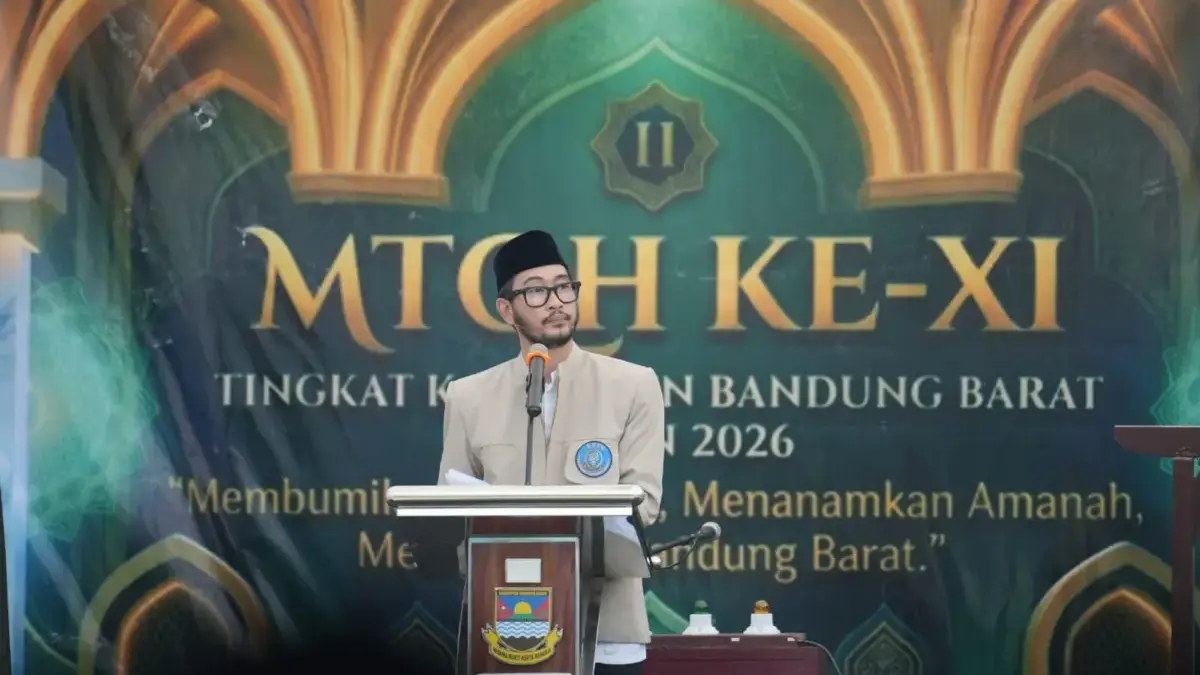 Bupati Bandung Barat, Jeje Ritchie Ismail saat menghadiri giat Musabaqah Tilawatil Quran dan Hadits (MTQH) XI