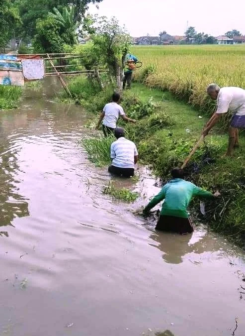 Atasi Sedimentasi, Warga Bongas Normalisasi Saluran Sekunder