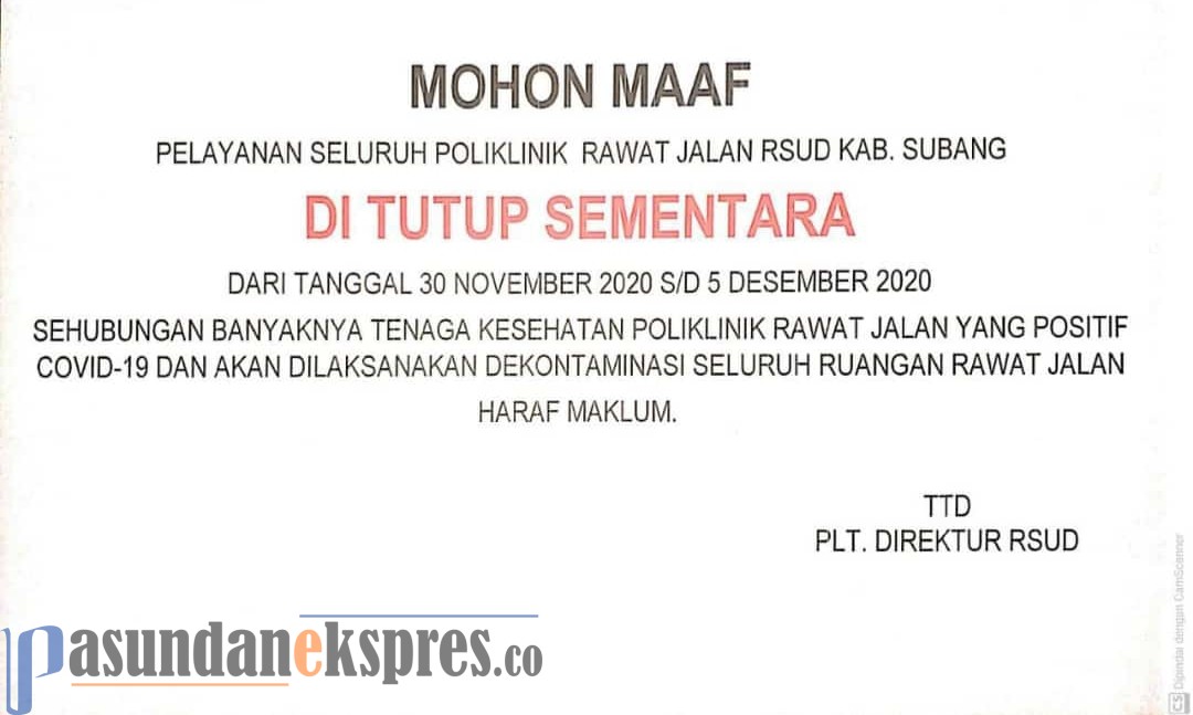 55 Orang Pegawai Berstatus Kontak Erat, RSUD Subang Ditutup? 55 Orang Pegawai Berstatus Kontak Erat, RSUD Subang Ditutup?