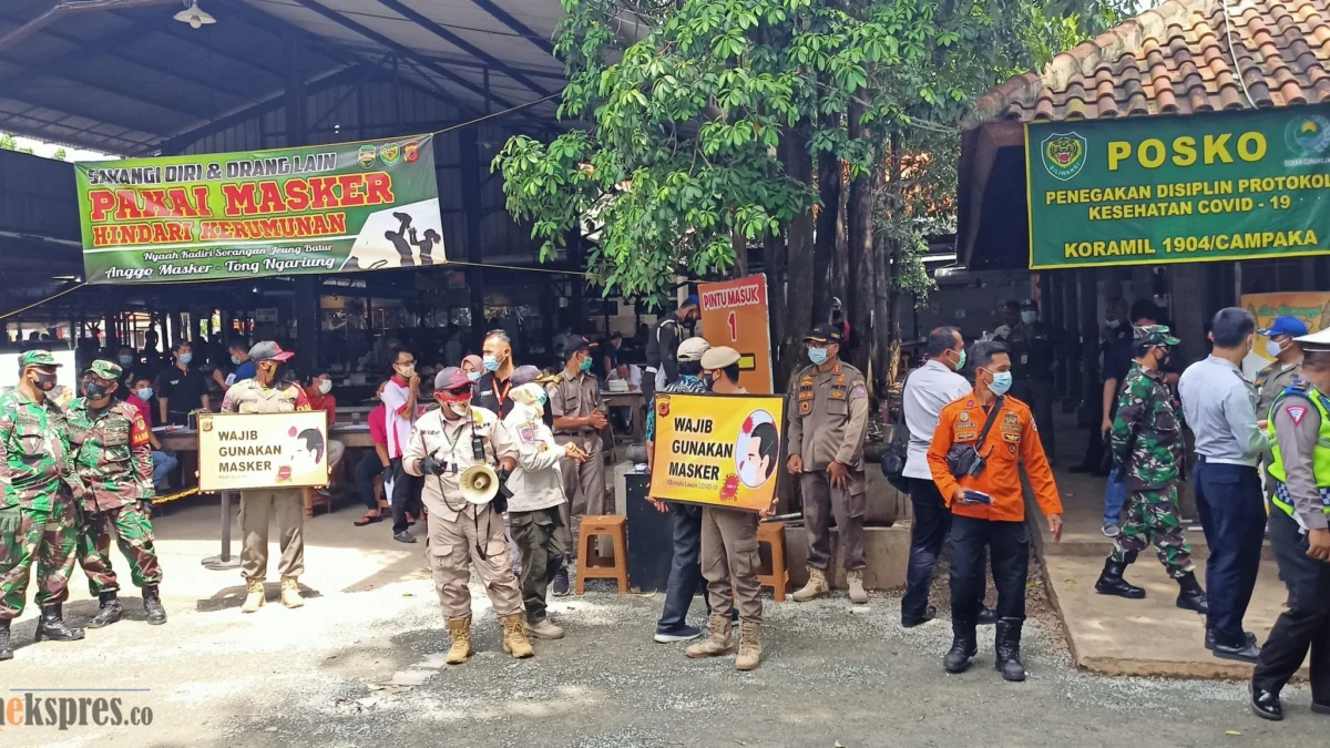 Banyak Pedagang Pasar Induk Cikopo Tak Gunakan Masker