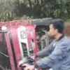 Kecelakaan Lagi di Tanjakan Cae Sumedang, Truk Tiba-tiba Mati Mesin lalu Terguling