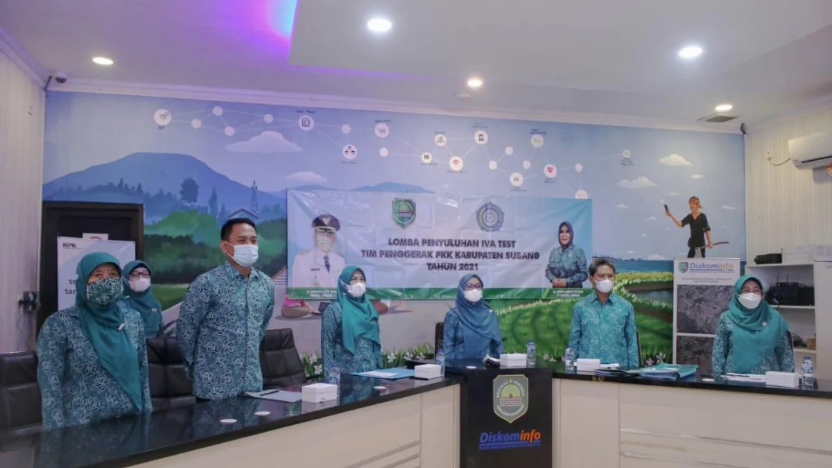 Sebelum Dinyatakan Positif Covid 19, Hj Yoyoh Sopiah Ruhimat Hadiri Lomba Kader Virtual di Command Center Subang