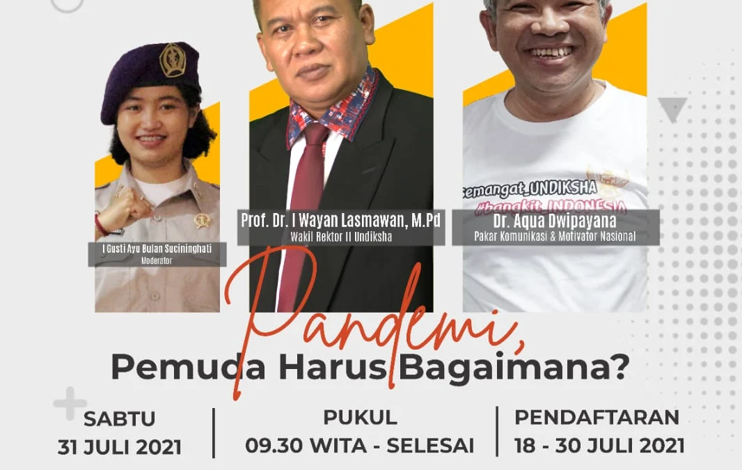 Dr Aqua Dwipayana: Kaum Muda Harus di Garda Terdepan pada Masa Krisis Pandemi