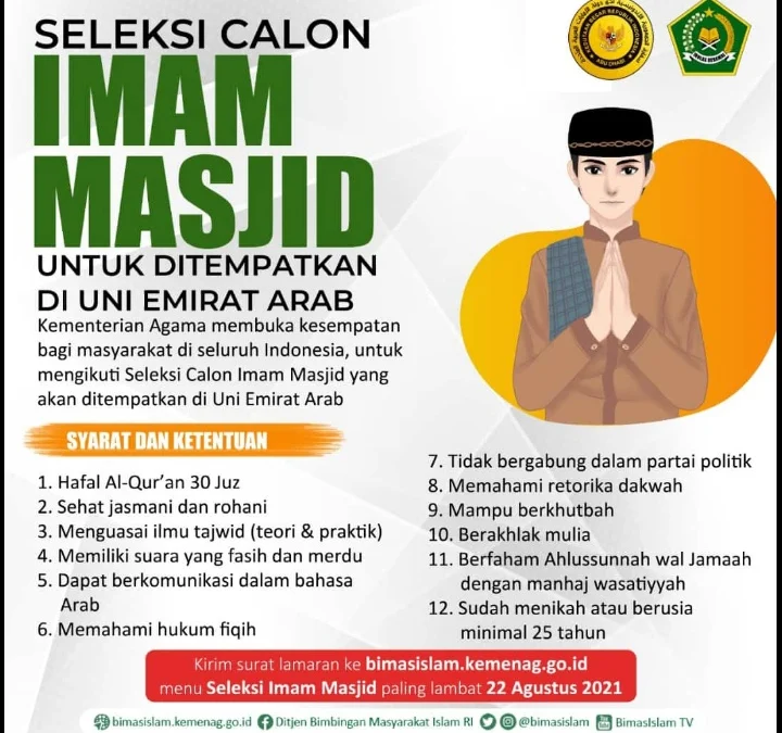 Mau Jadi Imam Masjid di Arab? Yuk Ikutan Seleksi Kemenag