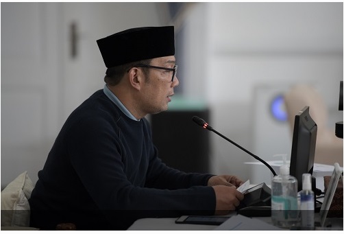 Gubernur Jawa Barat Ridwan Kamil saat jumpa pers virtual melaporkan perkembangan COVID-19 Jabar, Jumat (3/9/2021). (Foto: Pipin Sauri/Biro Adpim Jabar)