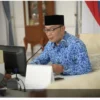 Gubernur Jawa Barat Ridwan Kamil saat mengukuhkan DP Korpri Provinsi Jabar Masa Bakti 2021-2026 via konferensi video dari Gedung Pakuan, Kota Bandung, Rabu (1/9/2021). (Foto: Yogi Prayoga S/Biro Adpim Jabar)