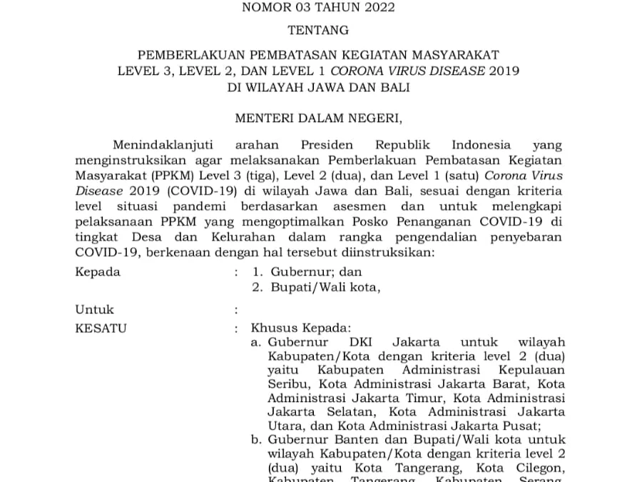 Update PPKM Terbaru, Subang Akhirnya Masuk Level 1