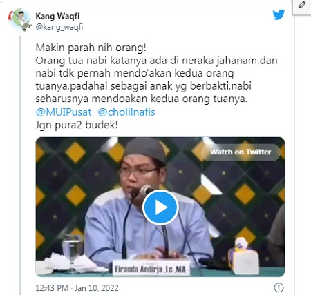 Ustadz Firanda Andirja Sesat? Sebut Nabi Tidak Berbakti Pada Orang Tua!