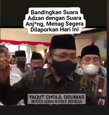 Bandingkan Suara Adzan dengan Suara Anj*ng, Menag Segera Dilaporkan Hari ini! Ini Videonya