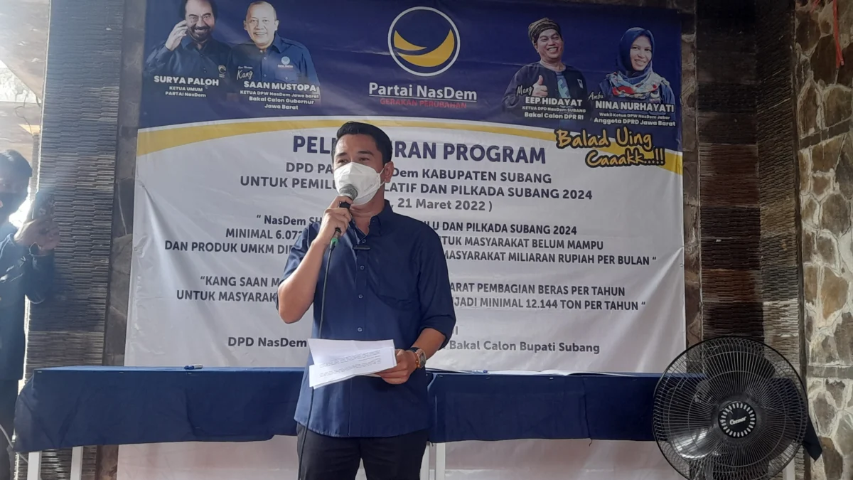 Pilkada 2024, Asep Rochman Dimyati Resmi Mendaftar Sebagai Bakal Calon Bupati Subang dari Partai Nasdem