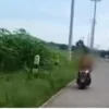 Viral di Medsos, Wanita Ini Naik Motor Hanya Gunakan Bra! (wanita viral, tangkapan layar-kabar Pemalang)