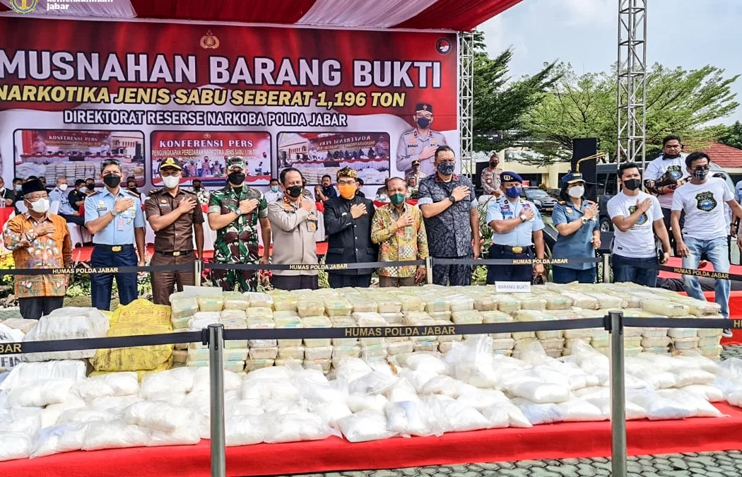 1.196 Ton Sabu Dimusnahkan di Polda Jabar