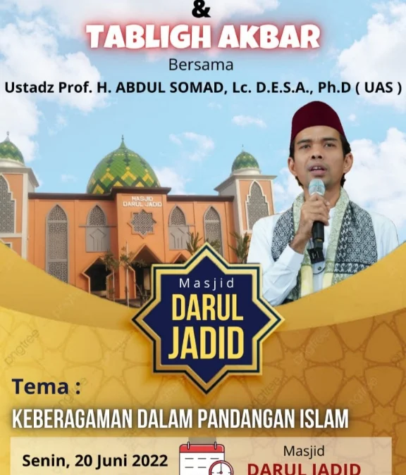 UAS Dijadwalkan Shalat Subuh Berjamaah dan Tabligh Akbar di Masjid Darul Jadid, PasirKareumbi Subang, Ini Jadwalnya