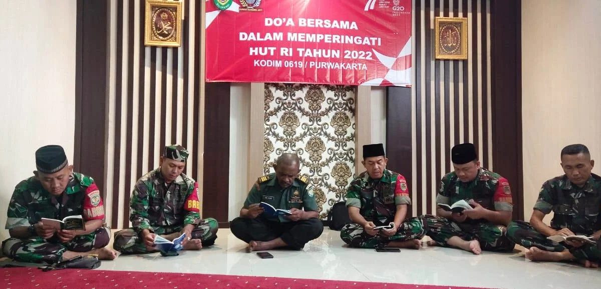 Rayakan HUT RI ke 77, Kodim 0619 Purwakarta Gelar Doa Bersama, Dandim: Wujud Rasa Syukur atas Kemerdekaan Indonesia