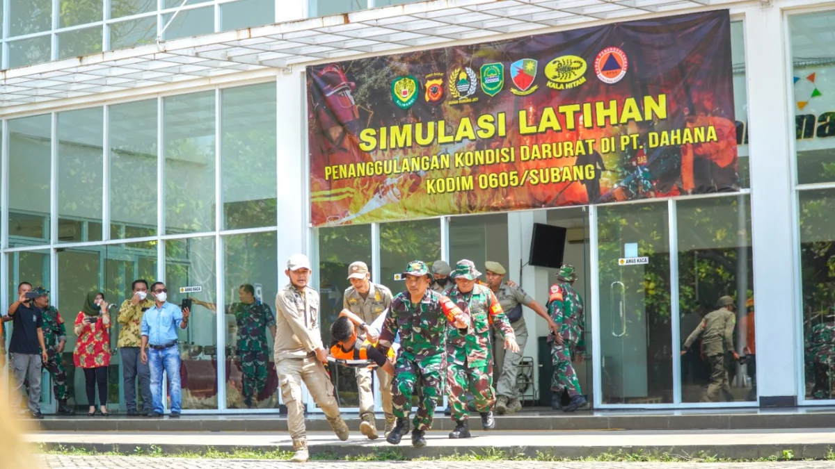 Kodim 0605/Subang Gelar Latihan Penanggulangan Kondisi Darurat, Ada Sabotase Bakar Gudang PT Dahana 