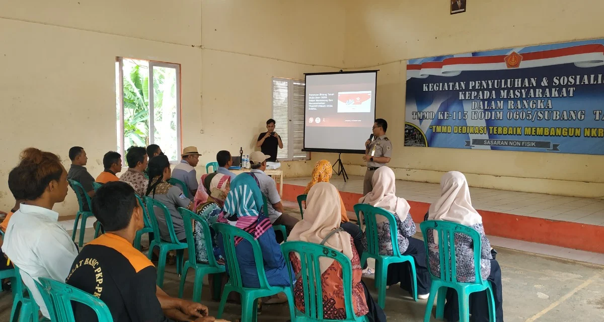 BPN Sosialisasikan Cara Pendaftaran Tanah ke Masyarakat di Lokasi TMMD Subang