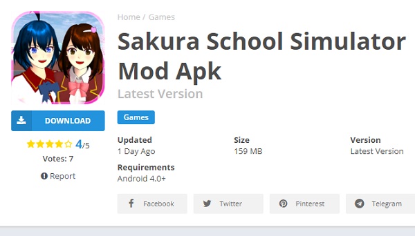 Link Download Sakura School Simulator versi Terbaru 2022 Mod Apk, Klik Di Sini