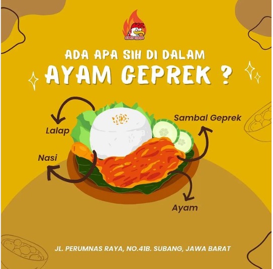 Ayam Geprek Siakang Subang, Pedas Gurih! Memikat Hati dan Lidah Banyak Orang (Foto:ayam geprek, via IG @Gepreksiakang)