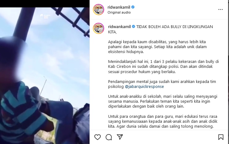 Ridwan Kamil Turun Tangan Perihal Adanya Bullying Anak SLB di Cirebon