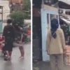 Tangkapan layar video viral suami pukuli istri