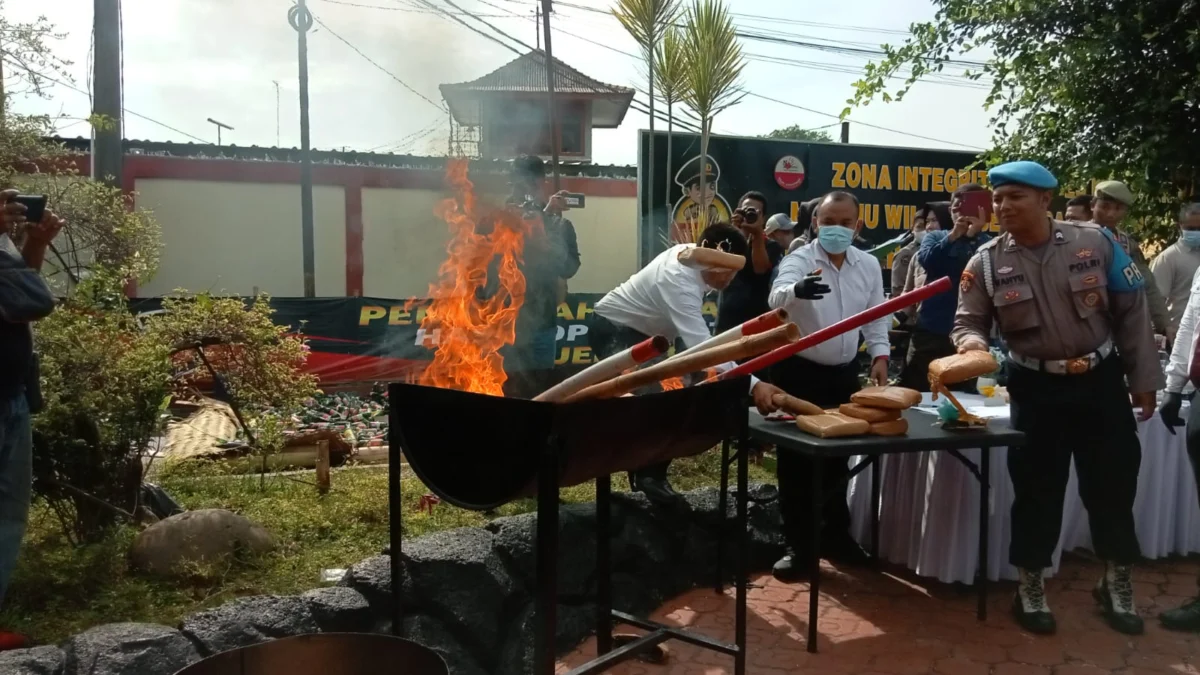 Polres Karawang Musnahkan Puluhan Ribu Botol Miras, Petasan dan Ganja Jelang Nataru