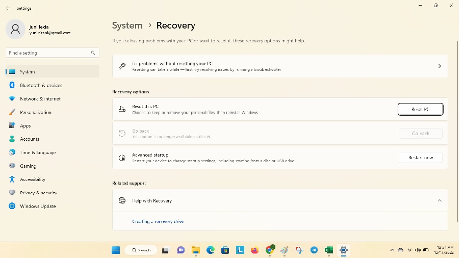 Cara Reset Laptop di Windows 10 dan 11, Lengkap Cara Mengatasi Laptop Lemot Tanpa Service, Tinggal Klik! (ilustrasi Windows setting, via capture JUNI)