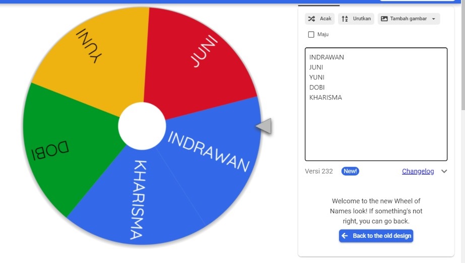 Kocok Arisan Online Tanpa Aplikasi, Tak Perlu Ribet, Tinggal Masukkan Nama di WEB LUCKY WHEEL (foto capture by JUNI/PASUNDAN EKSPRES)