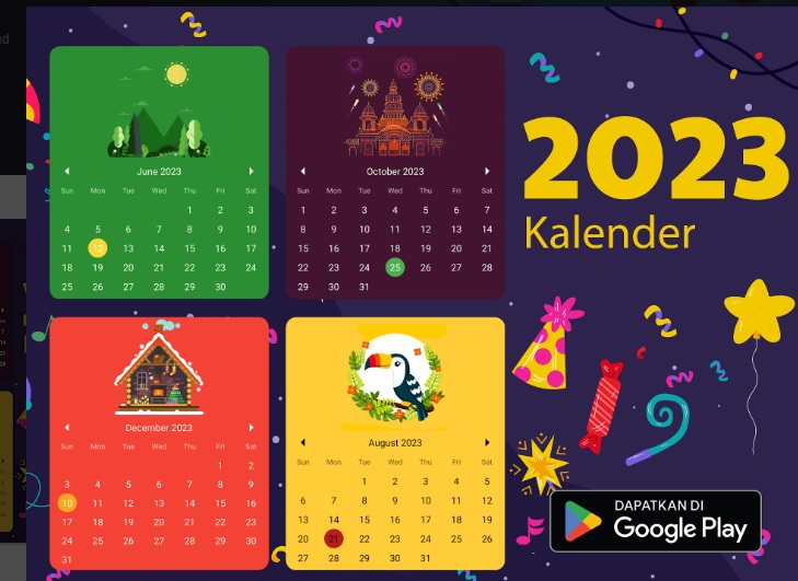 Aplikasi Kalender 2023, Gratis Lengkap Tanggal Merah dan Link Download Kalender 2023 PNG JPG AI EXCEL Full HD (KALENDER, via Google Play Store)