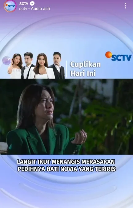 Takdir Cinta yang Kupilih Malam Ini Episode 131, Novia Masih Merahasiakan Kehamilannya, (capture via IG Sctv)