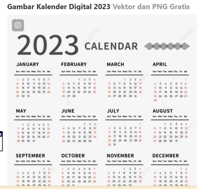 Kalender Digital 2023, Sederhana dan Simple Juga Ringan, Lengkap Tanggal Bulan Puasa 2023, Klik di Sini Gratis