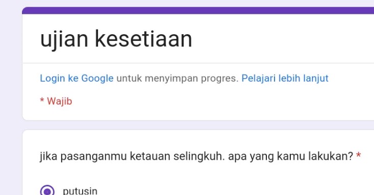 Link Ujian Kesetiaan Docs Google Form 2023