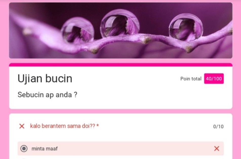 Link Ujian Bucin Docs Google Form