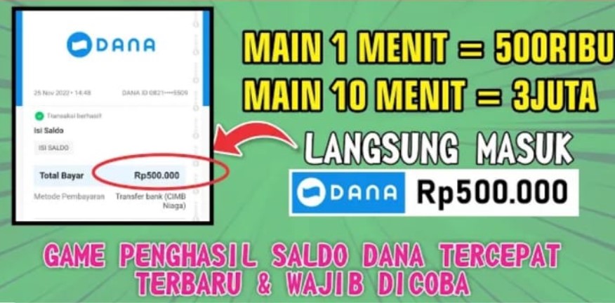 Cair Lagi! Game Penghasil Saldo Dana 500 Ribu Langsung Cair Terbaru 2023