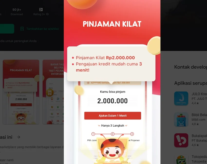 Pinjaman Online Langsung Cair Dalam Hitungan Menit, Emang Ada? Buktikan di Sini, Legal Diawasi OJK (via akulaku)