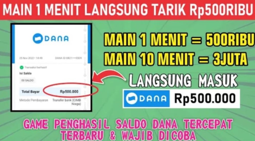 Game Penghasil Saldo Dana Tercepat Langsung Ciar 500 Ribu Terbaru 2023