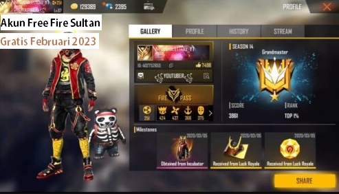 Akun Free Fire Sultan Gratis Februari 2023, Klik Disini dan Gunakan Akun Sultan Gratisnya Sekarang Juga!