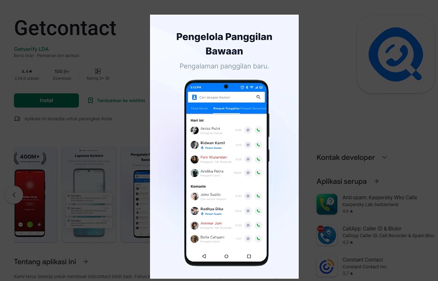 AMPUH! Begini Cara Berhenti Langganan GetContact, Gratis ataupun Berbayar, Tinggal Klik (via Google Play Store-Get Contact)