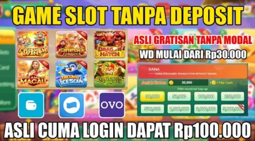 Game Slot Tanpa Modal Penghasil Saldo Dana Rp100 Ribu Setiap Hari