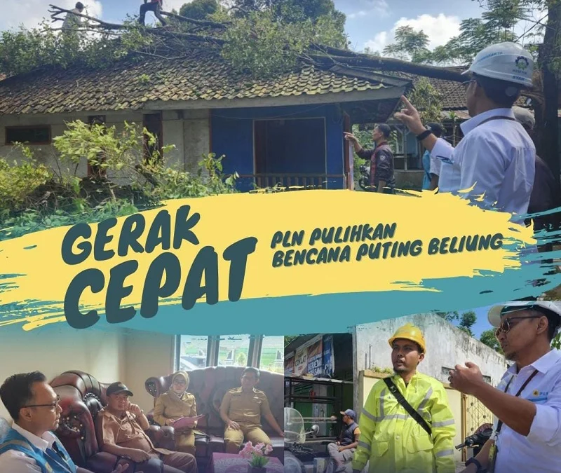 PLN Gerak Cepat Atasi Dampak Angin Puting Beliung di Bojong Purwakarta