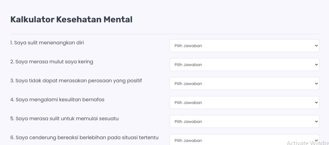 Link Kalkulator Mental Health Online, Cek di Sini Seberapa Sehat Mental Kamu