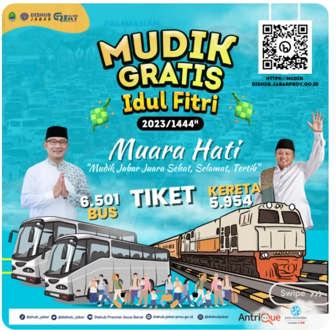 Cara Dapat Mudik Gratis Dishub Jabar 2023, Daftar Link Ini!