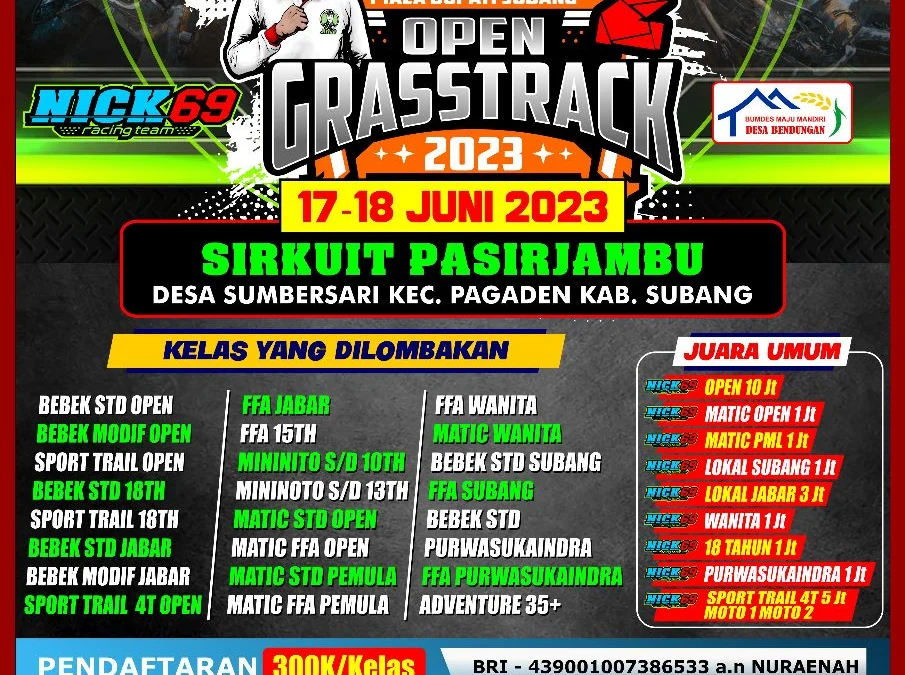 NICK69 dan BUMDES MAJU MANDIRI Berkolaborasi dalam Event Grasstrack