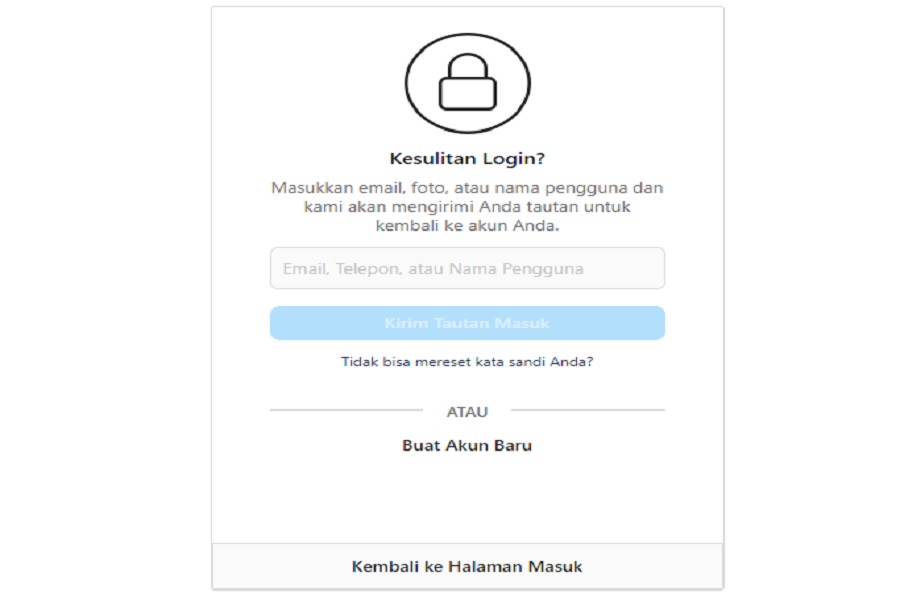Cara untuk Membuat Kata Sandi Instagram yang Lupa