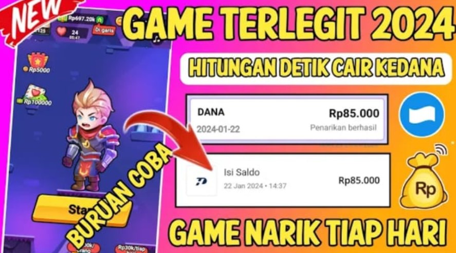 Game Penghasil Saldo DANA 85 Ribu Hitungan Detik Langsung Cair 2024