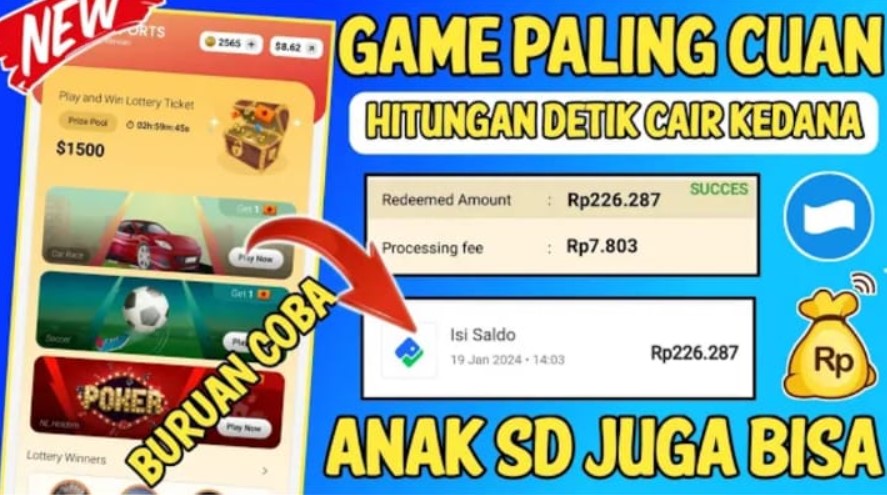 Game Penghasil Saldo DANA 200 Ribu 1 Detik Langsung Cair Terbaru 2024